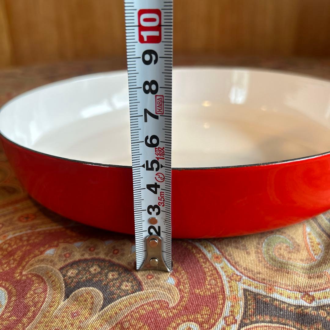 170◆DANSK フライパン25cm 赤いホーロー　ヴィンテージ