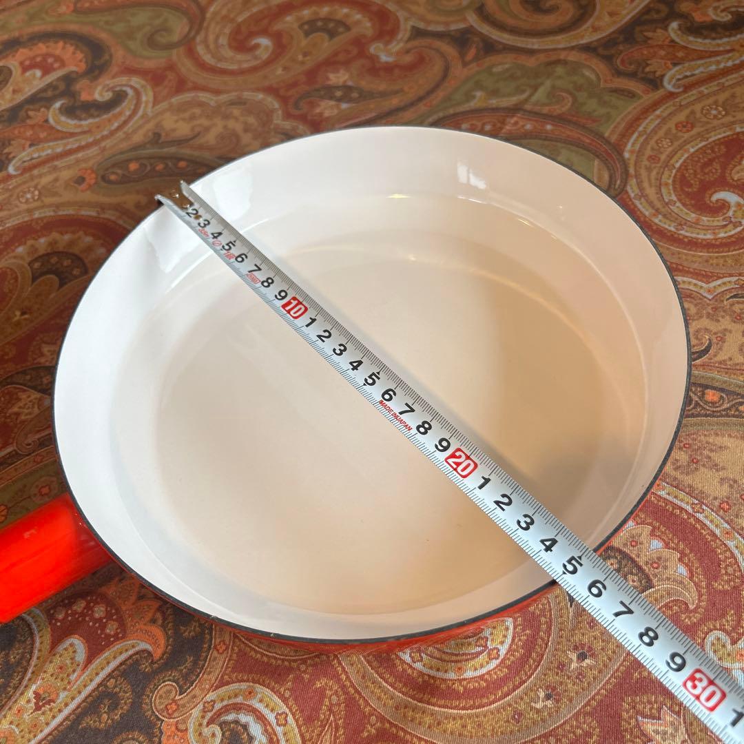 170◆DANSK フライパン25cm 赤いホーロー　ヴィンテージ
