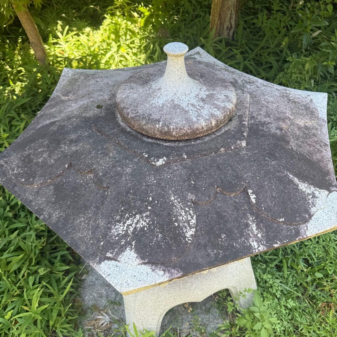 【お引き取り限定】灯篭 2個 たぬき 置物 石