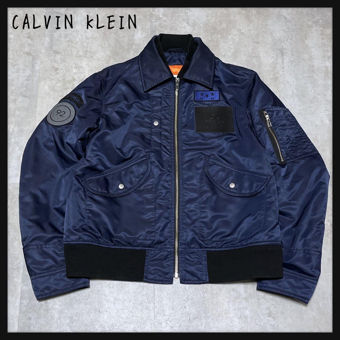 未使用級【カルバンクライン】MA-1 中綿 ブルゾン ミリタリージャケット 36