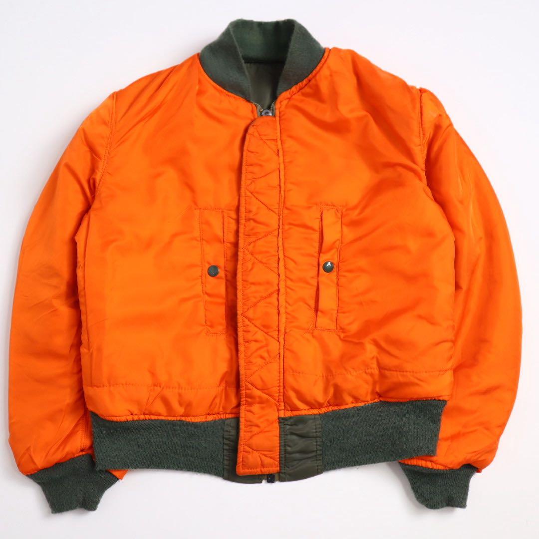 70s 80s ALPHA 白 ホワイトテープ USA製 ma-1 カーキ