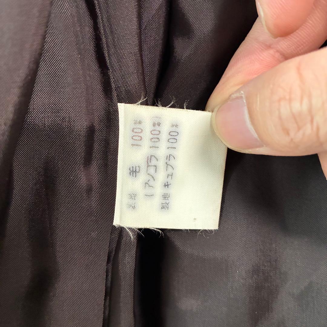 90's ヴィンテージ ステンカラーコート ロングコート ブラック ファー