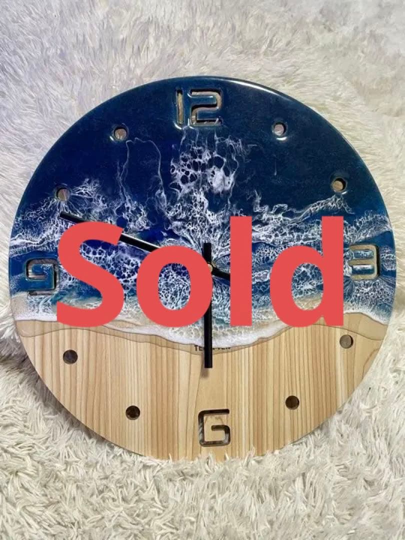 壁掛け時計　レジン　海レジン
