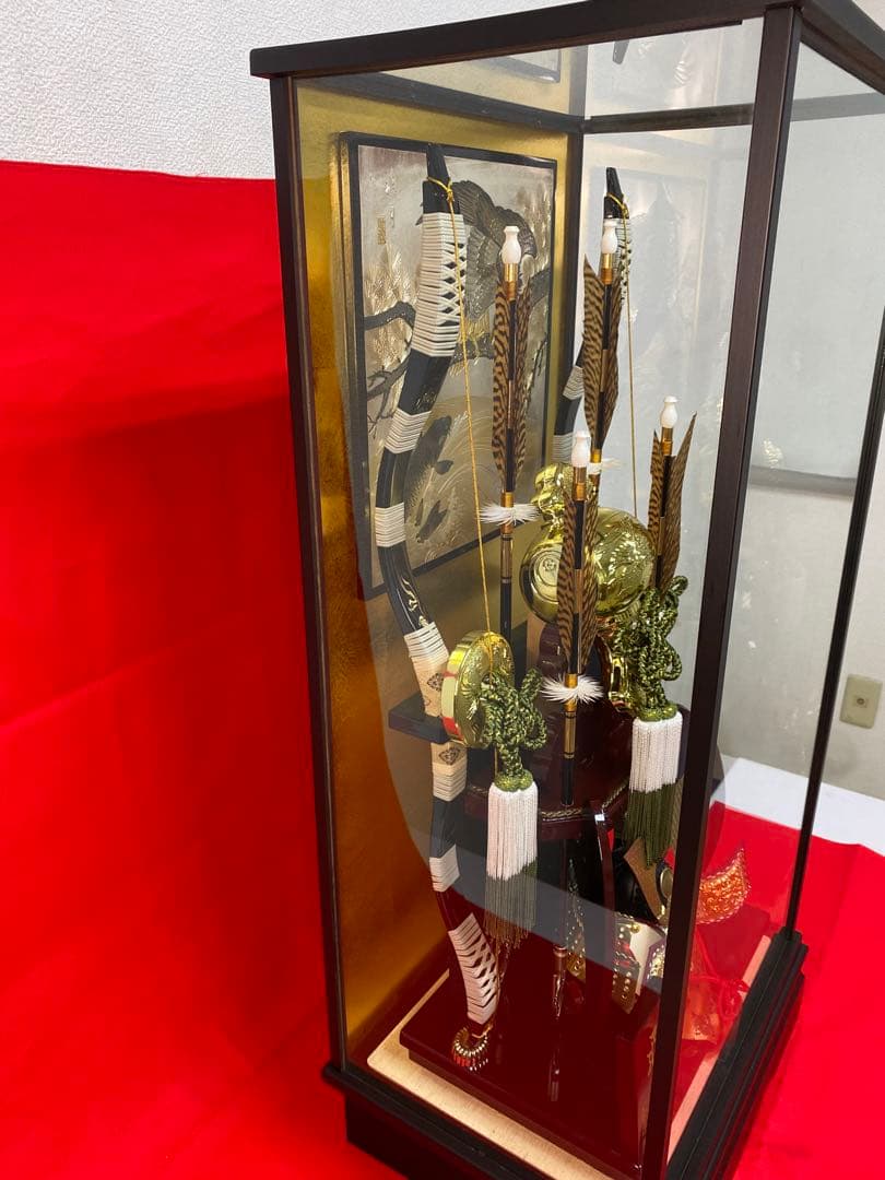 オルゴール付き破魔弓ガラスケース２３号・間口約３９×奥行約２８×高さ約８０㎝