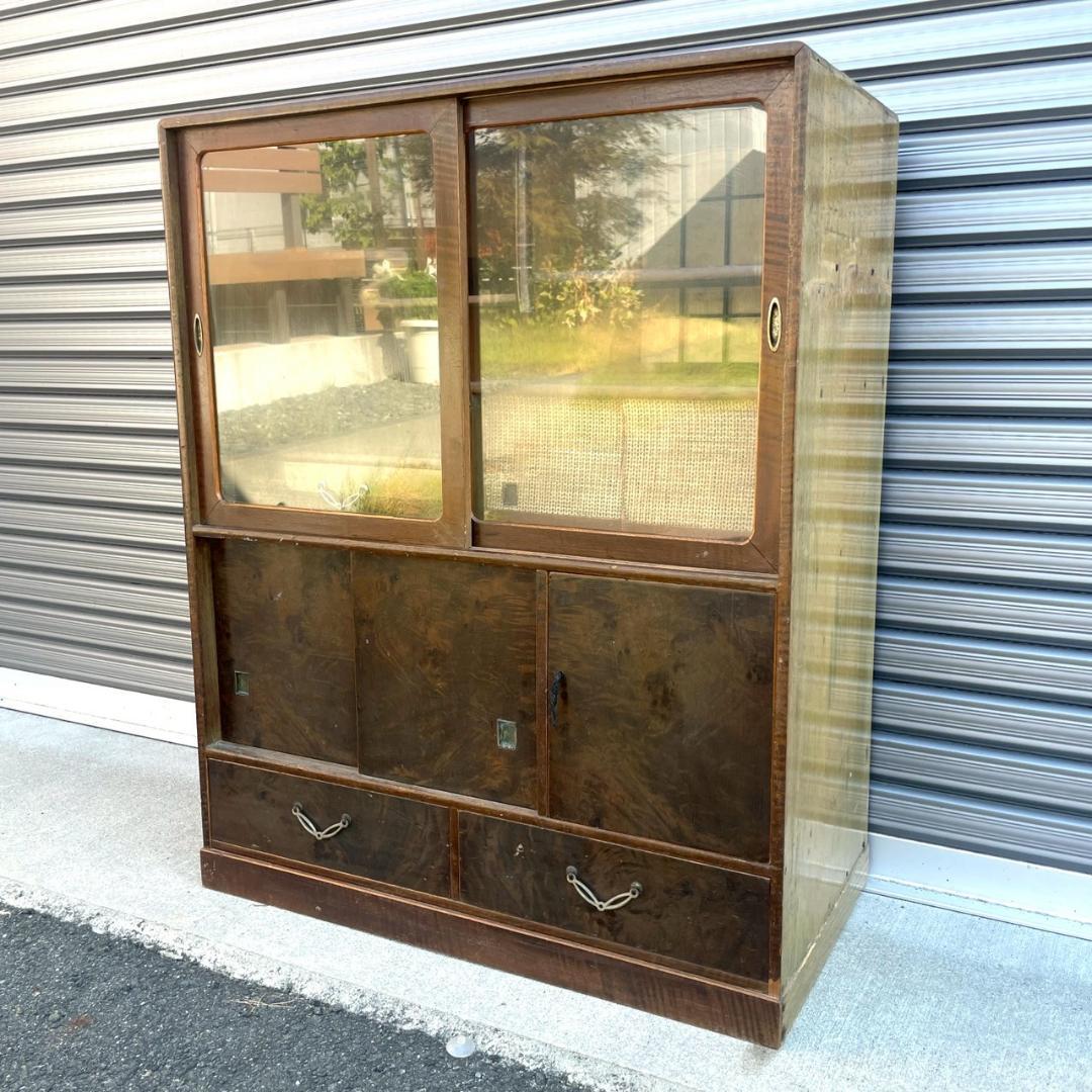 レトロ家具 昭和レトロなアンティーク茶箪笥 アンティーク