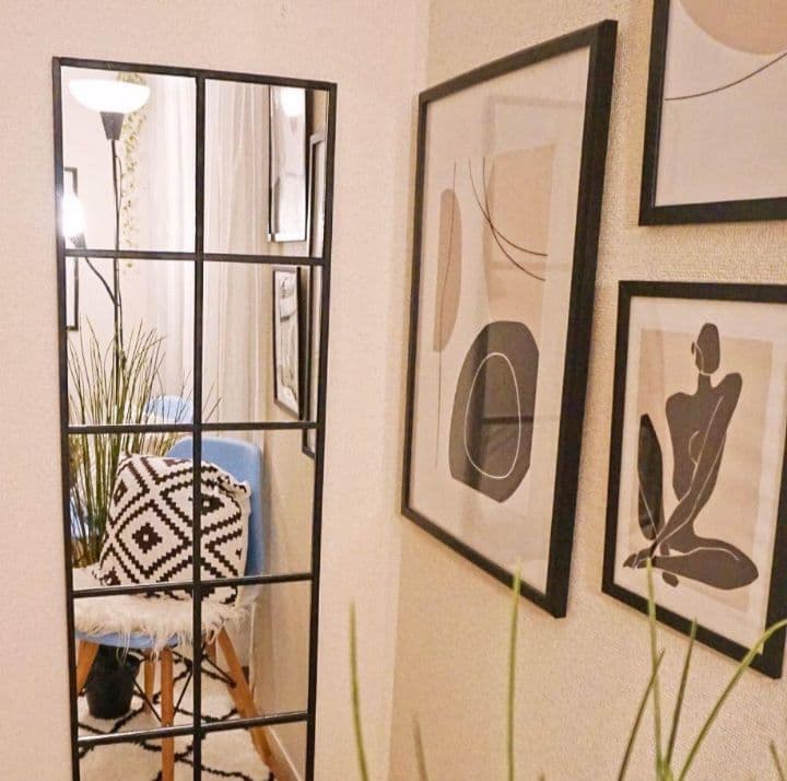 姿見　格子　18枚ミラー　海外風　大型ミラー