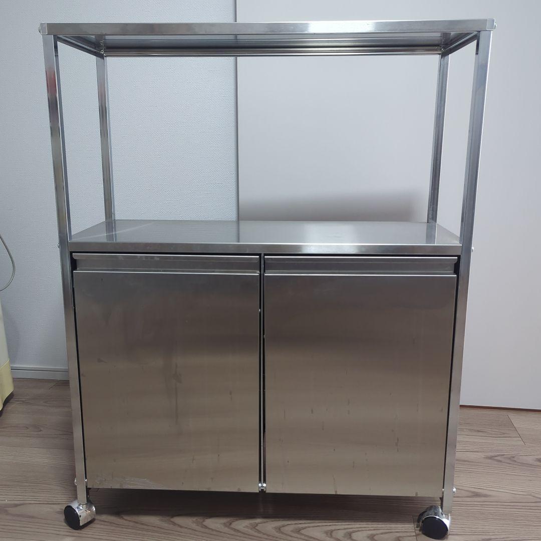 ステンレス製キッチンワゴン キャスター付き