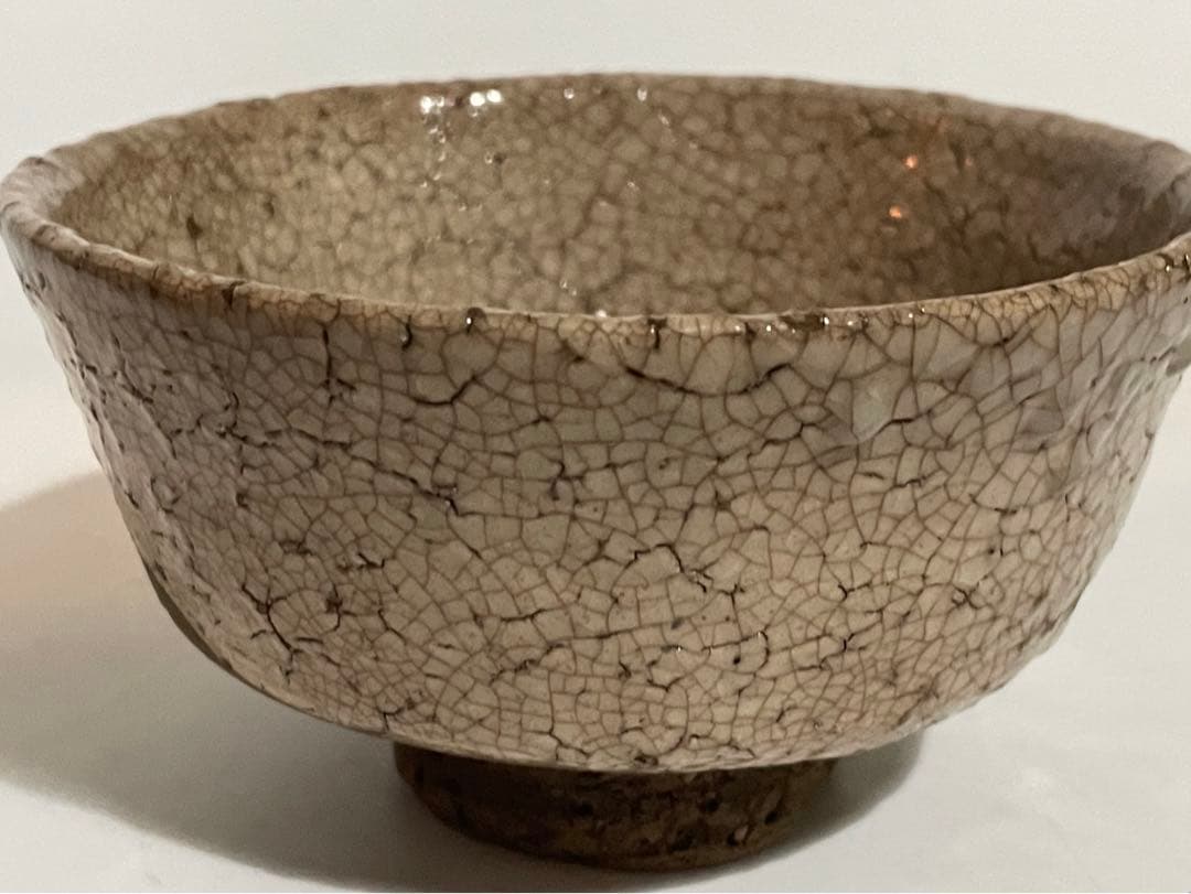 骨董　アンティーク　古萩　萩焼茶碗　久田宗也書付　銘閑庭　書付箱　共箱