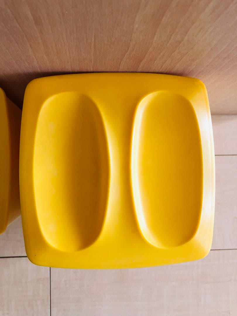 1970‘sレトロ花柄プラスチック保存容器セット 4個