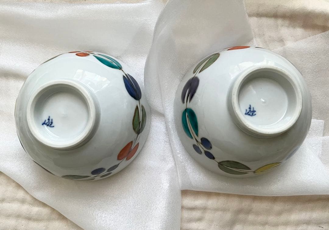 徳永遊心　九谷青窯　九谷焼　色絵 花つなぎ 皿　お茶碗　深皿　プレート　新品