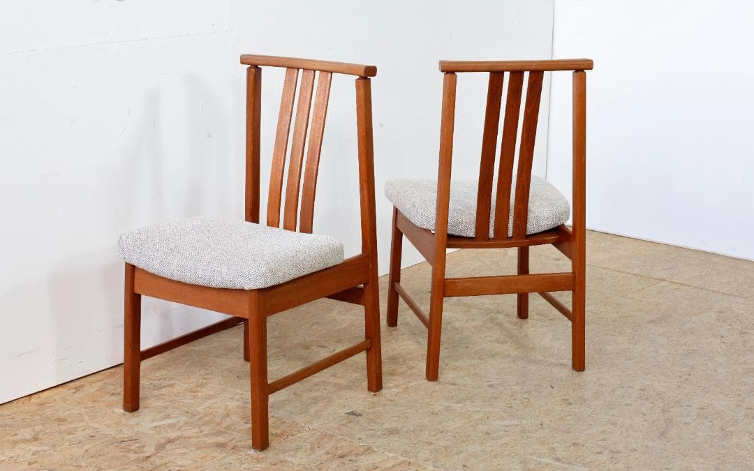 美品 ヴィンテージ チーク無垢材 ハイバックダイニングチェア 1脚分