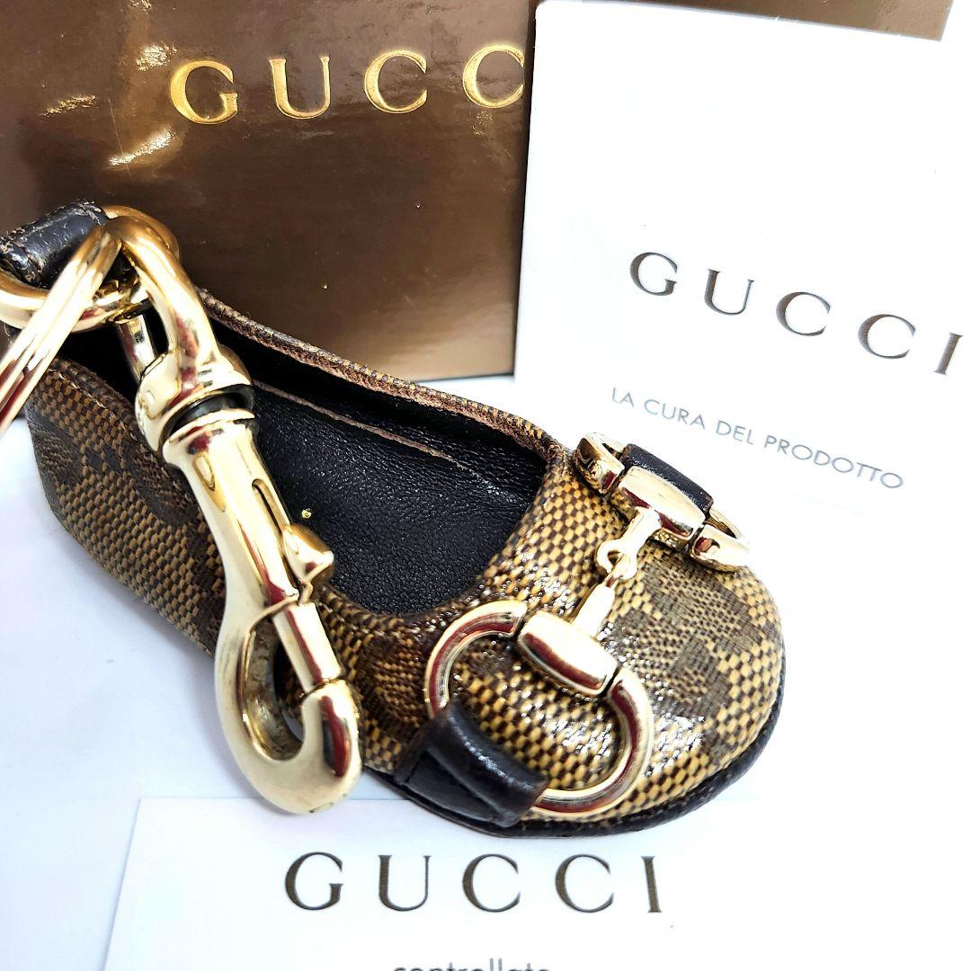 GUCCI グッチ キーリング GG ビット キャンバス ゴールド シューズ 靴