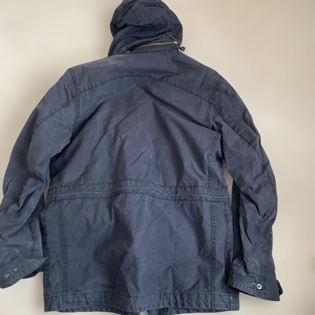 BARBOUR インターナショナル　M レア　ブラック　フード付き　オイルド