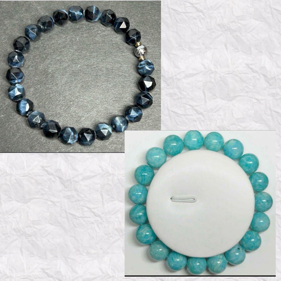 みかつき様リクエスト2点　天然石　ギベオン　アマゾナイト　ホークスアイ　鷹