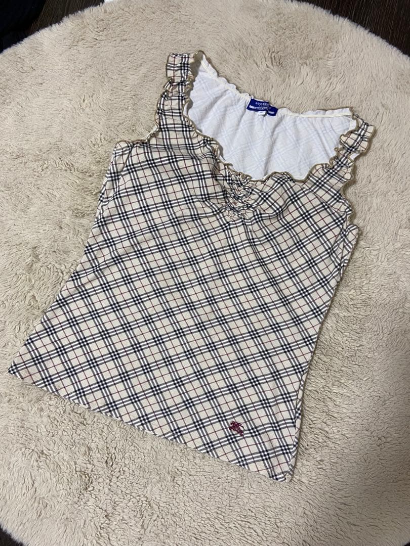 美品BURBERRY チェック柄タンクトップ 38
