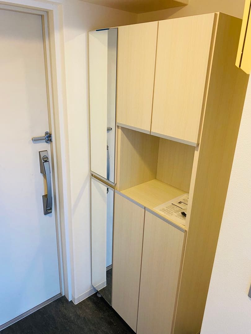 シューズボックス【全身鏡付き】