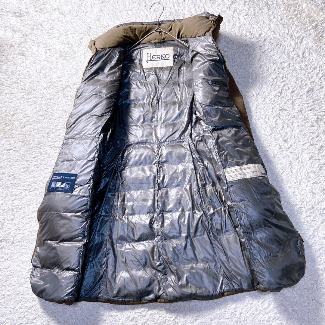 人気✨HERNO　ポーラテック　ダウンコート　ロングコート　スタンドカラー　S
