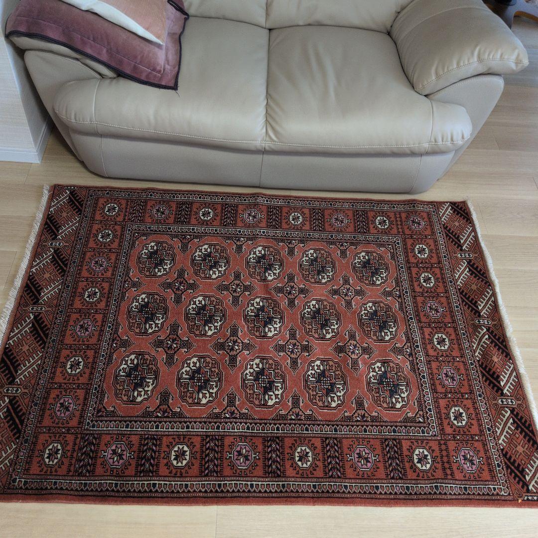 108x144cmパキスタン手織りマット(180)ギャッベ・ペルシャ・じゅうたん