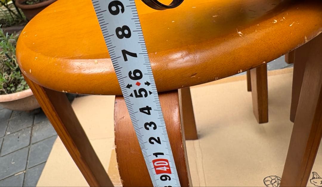 丸椅子 レトロ 5脚セット 木製 スツール シンプル チェア　アンティーク