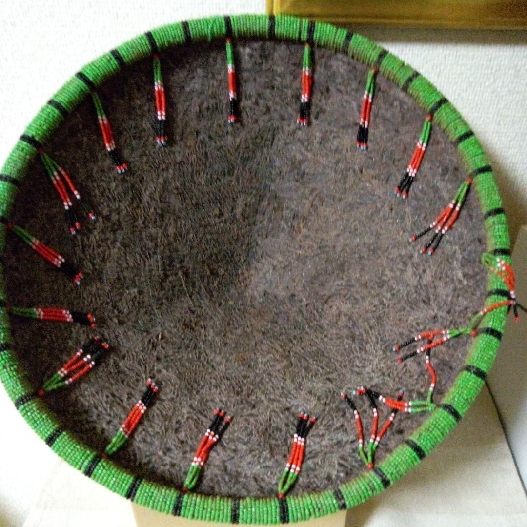 南米民芸品　ビーズ細工　ランプシェード　オブジェ　壁飾り　ハンドメイド