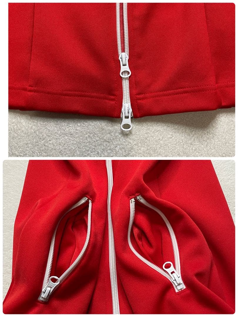 adidas トラックジャケット　ジャージ　ワンピース　赤