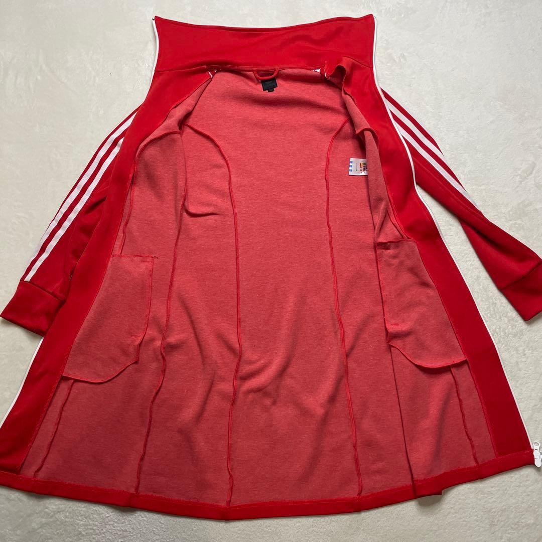 adidas トラックジャケット　ジャージ　ワンピース　赤