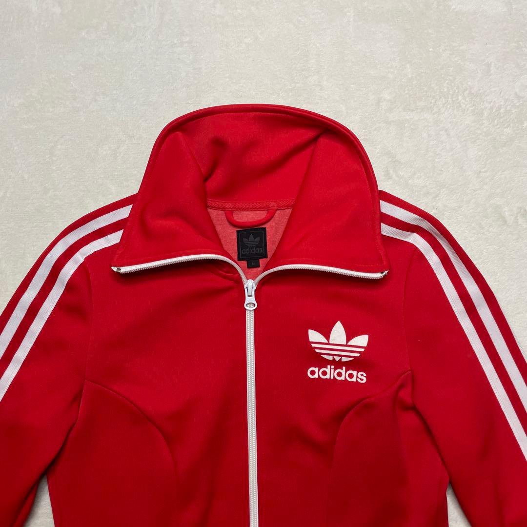 adidas トラックジャケット　ジャージ　ワンピース　赤