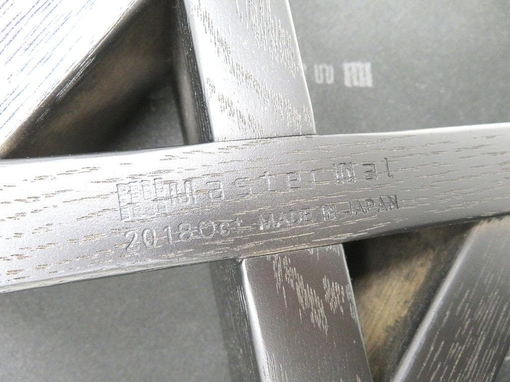 展示品　マスターウォール　本革　無垢材　ダイニングチェア　4脚セット　北欧