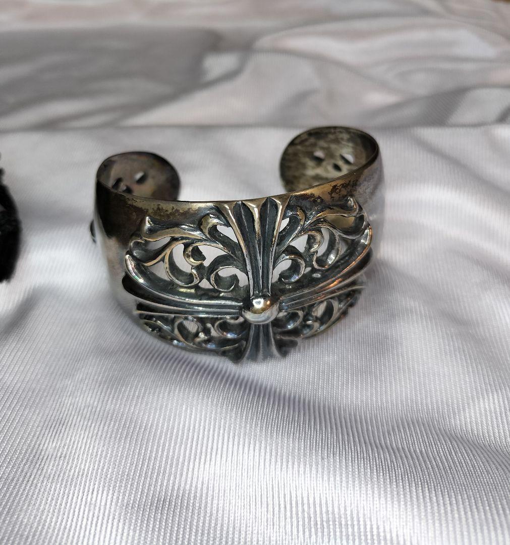 クロムハーツ フローラルクロスワイドカフ バングル ブレスレット オールドモデル