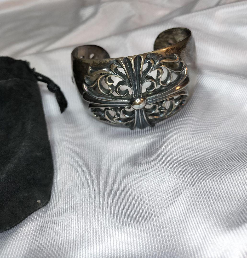 クロムハーツ フローラルクロスワイドカフ バングル ブレスレット オールドモデル