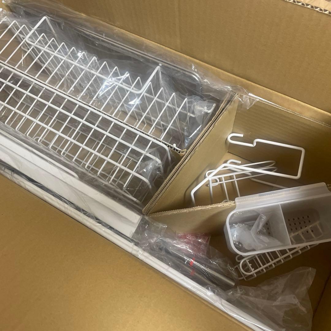 燕三条 ステンレス 製 キッチンラック　水切りラック ホワイト