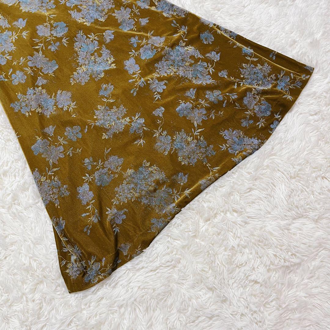 ワンピース ameri vintage FLOWER PRINT VELOUR DRESS