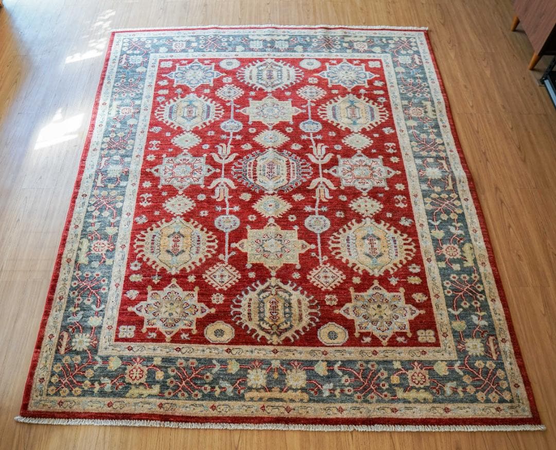 206×171cｍ アフガニスタンガズニーウール手織り絨毯