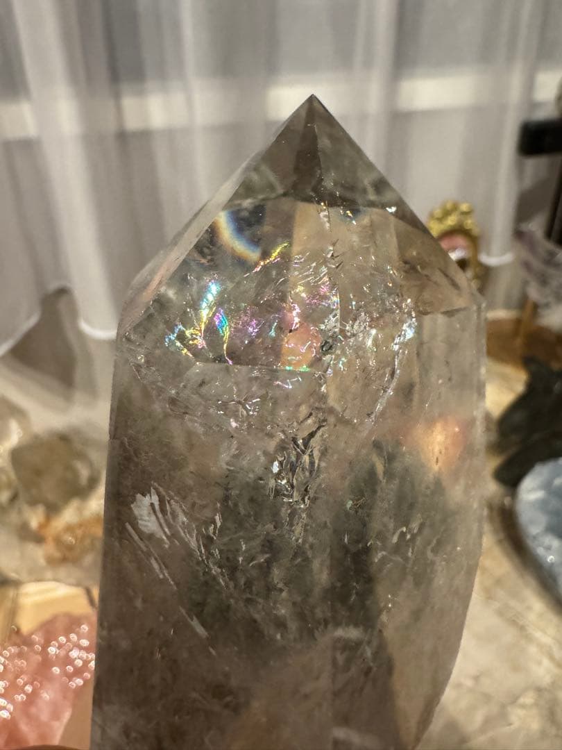 高透明＆高品質　虹ギラギラ⭐︎ガーデンクォーツ ポイント ブラジル産