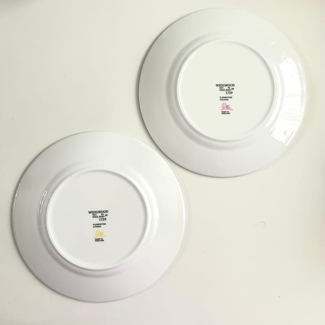 新品ウェッジウッド フロレンティーン マリン フューシャ ピンク20cmプレート