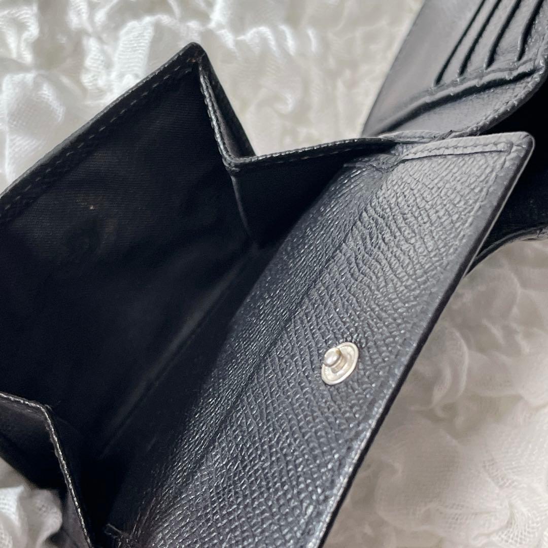 美品✨ BVLGARI ブルガリ 2つ折財布 レザー 小銭入れ付 黒 メンズ