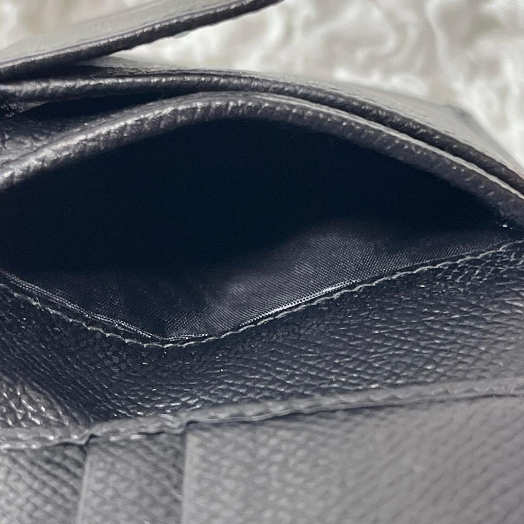 美品✨ BVLGARI ブルガリ 2つ折財布 レザー 小銭入れ付 黒 メンズ