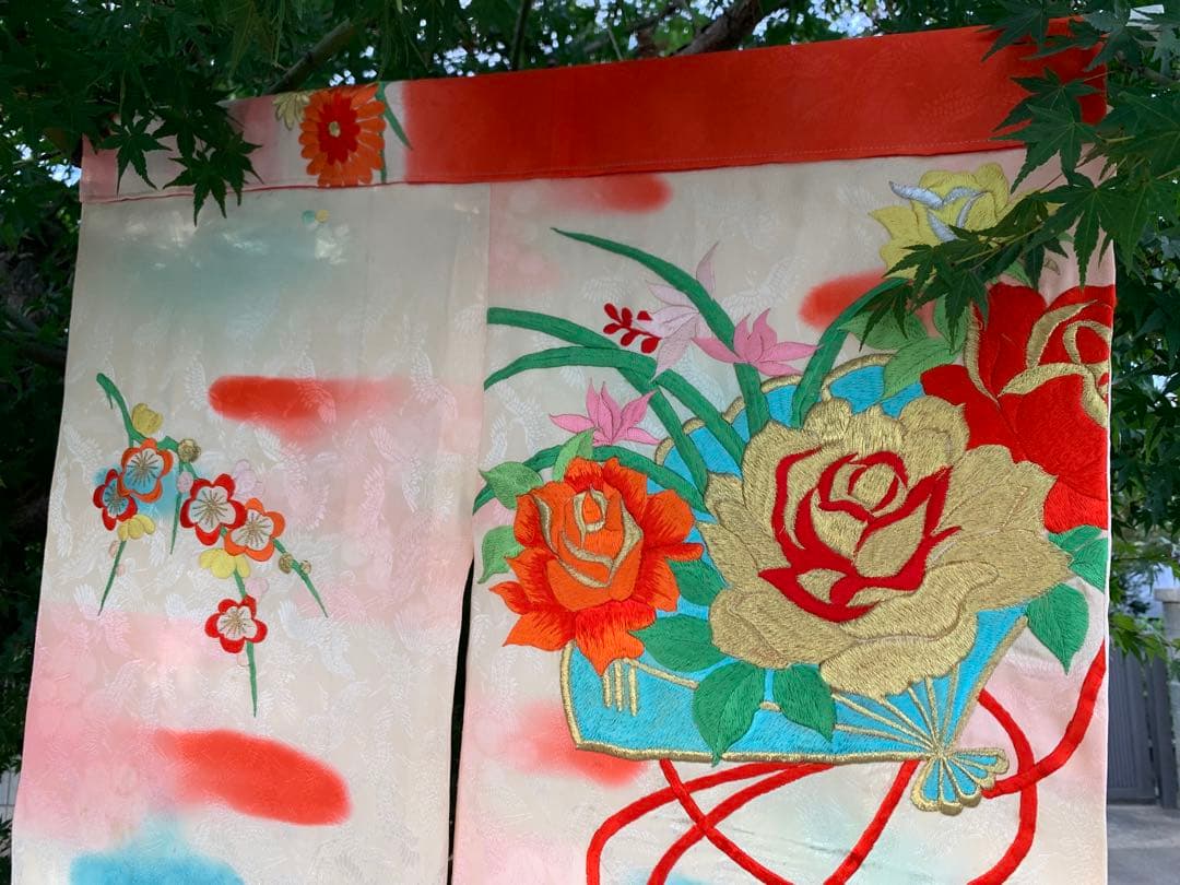 【リメイク】アンティーク暖簾　子ども晴れ着