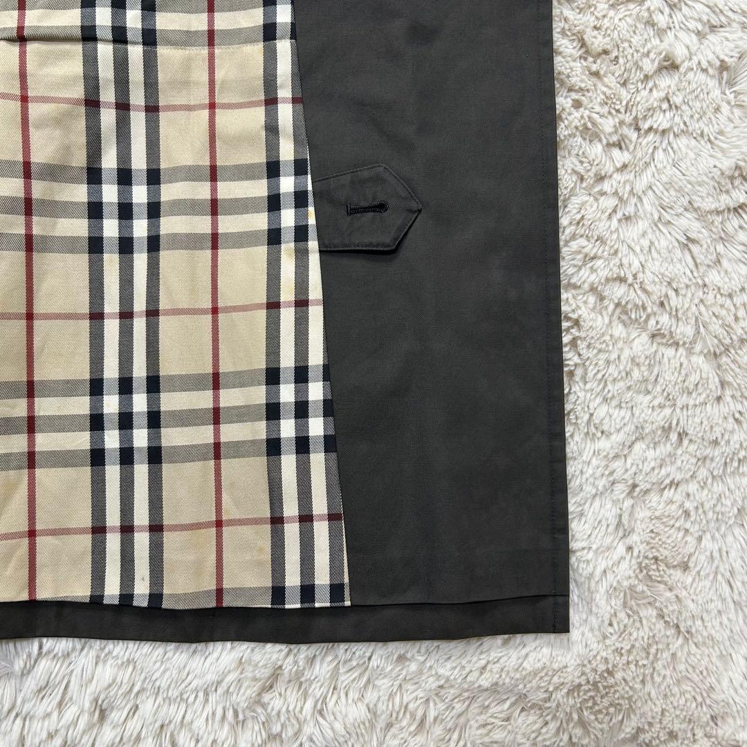 【丈長め】バーバリー ロンドン チャコールグレー トレンチコート ノバチェック