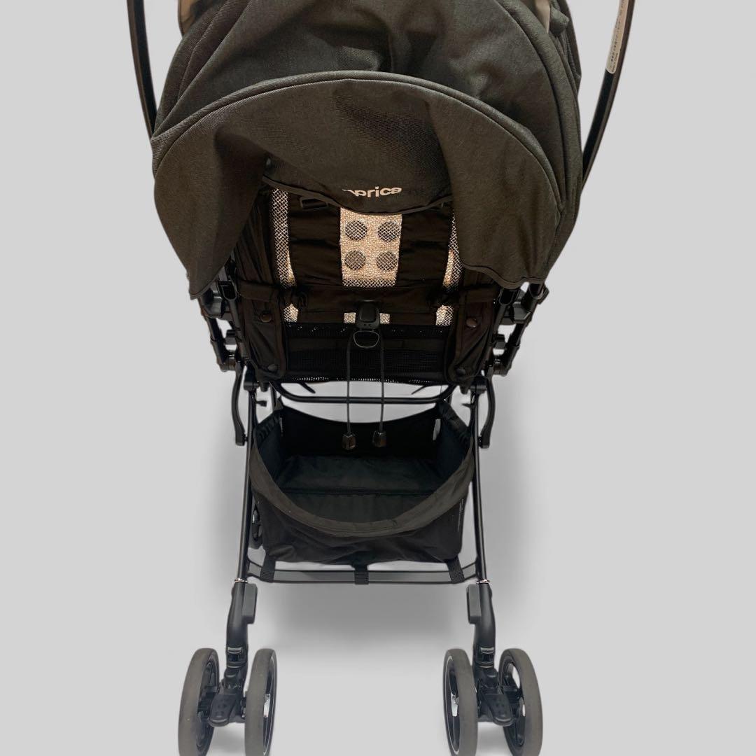 【美品】 Aprica ラクーナクッション ベビーカー グレー レザーハンドル