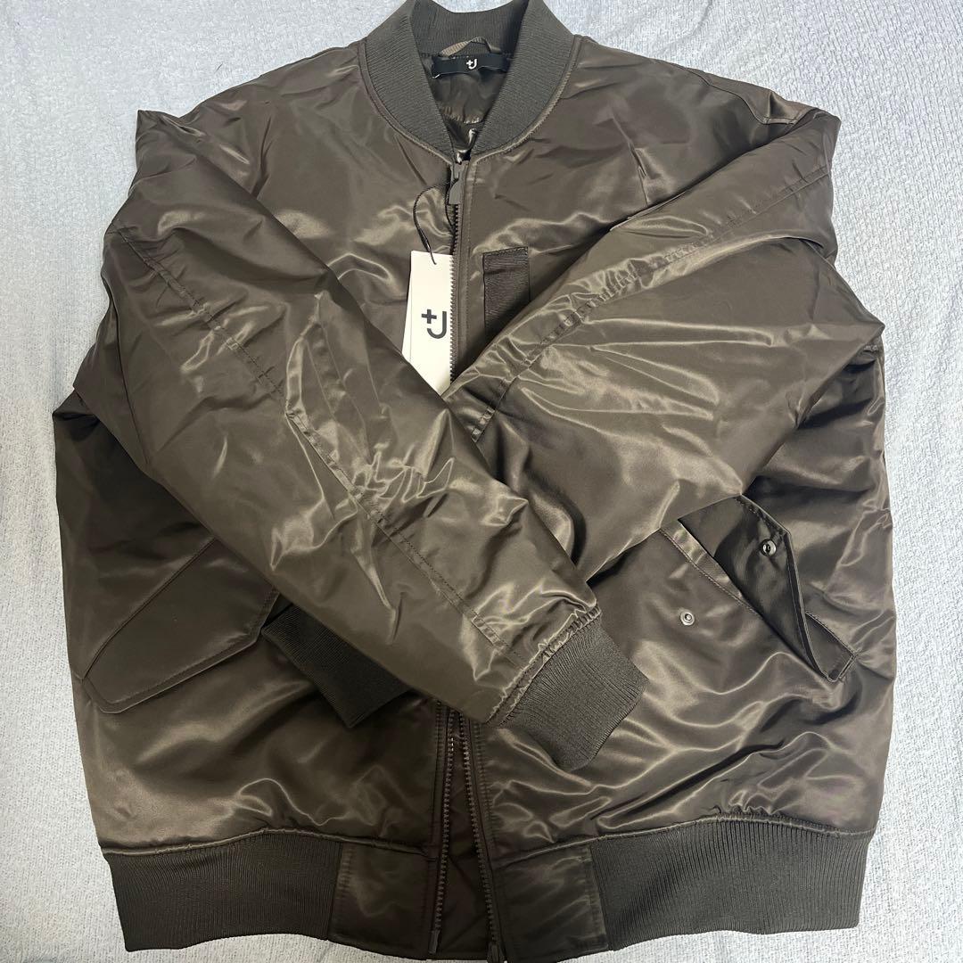 UNIQLO+Jハイブリッドダウンオーバーサイズ MA-1 グレー Lサイズ新品