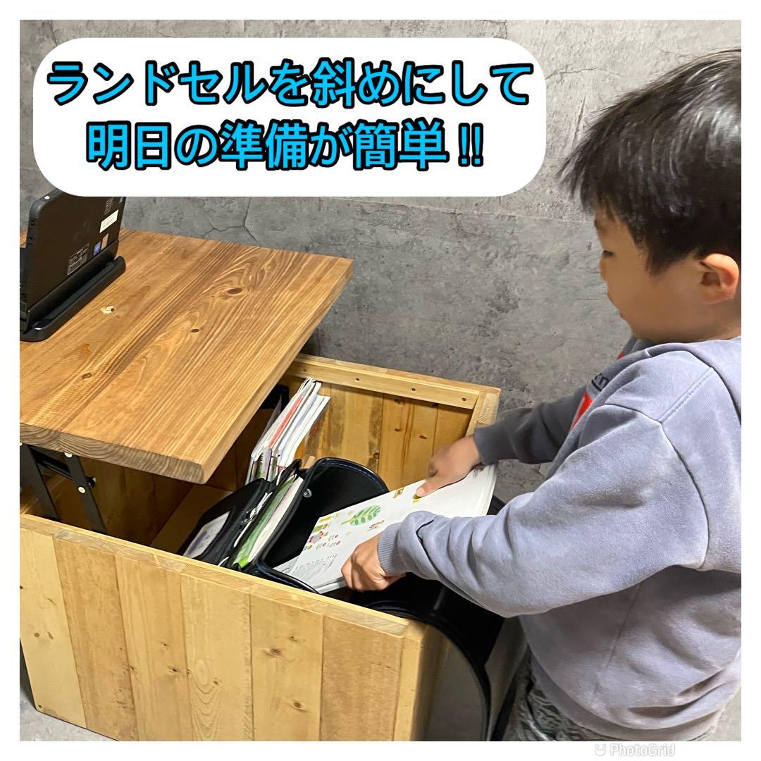 【どこでも子供部屋BOX】勉強机にもなるランドセル収納ボックス！デスク&スツール