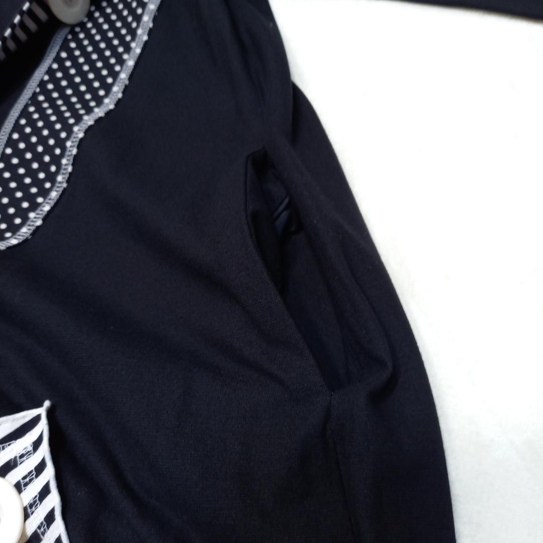 極美品✨大きいサイズ エイココンドウ サイズ42 切替変形ジャケット ブラック