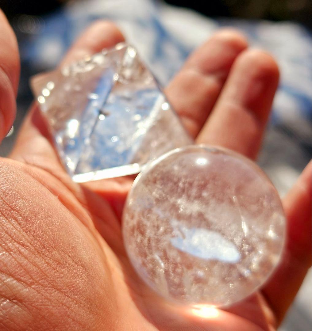 丸玉に虹あり‼️奇跡を起こす‼️レムリアンシードクリスタル ★2点セット★