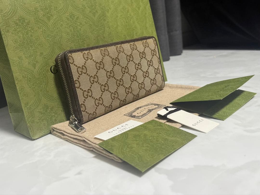美品‼️ GUCCI 長財布 GGキャンバス ラウンドファスナー