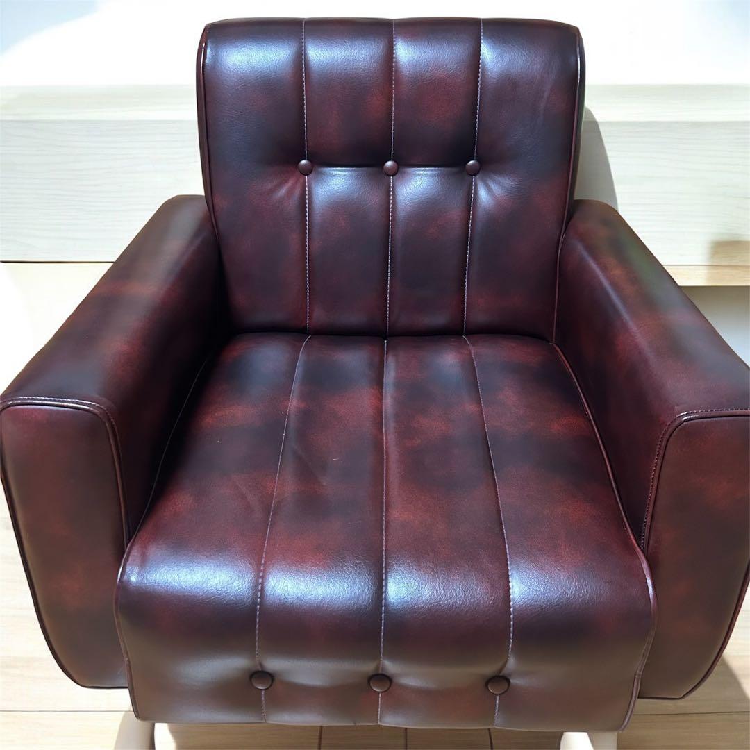 ☆最終値下【ヴィンテージ風レザー調1人掛けソファ】