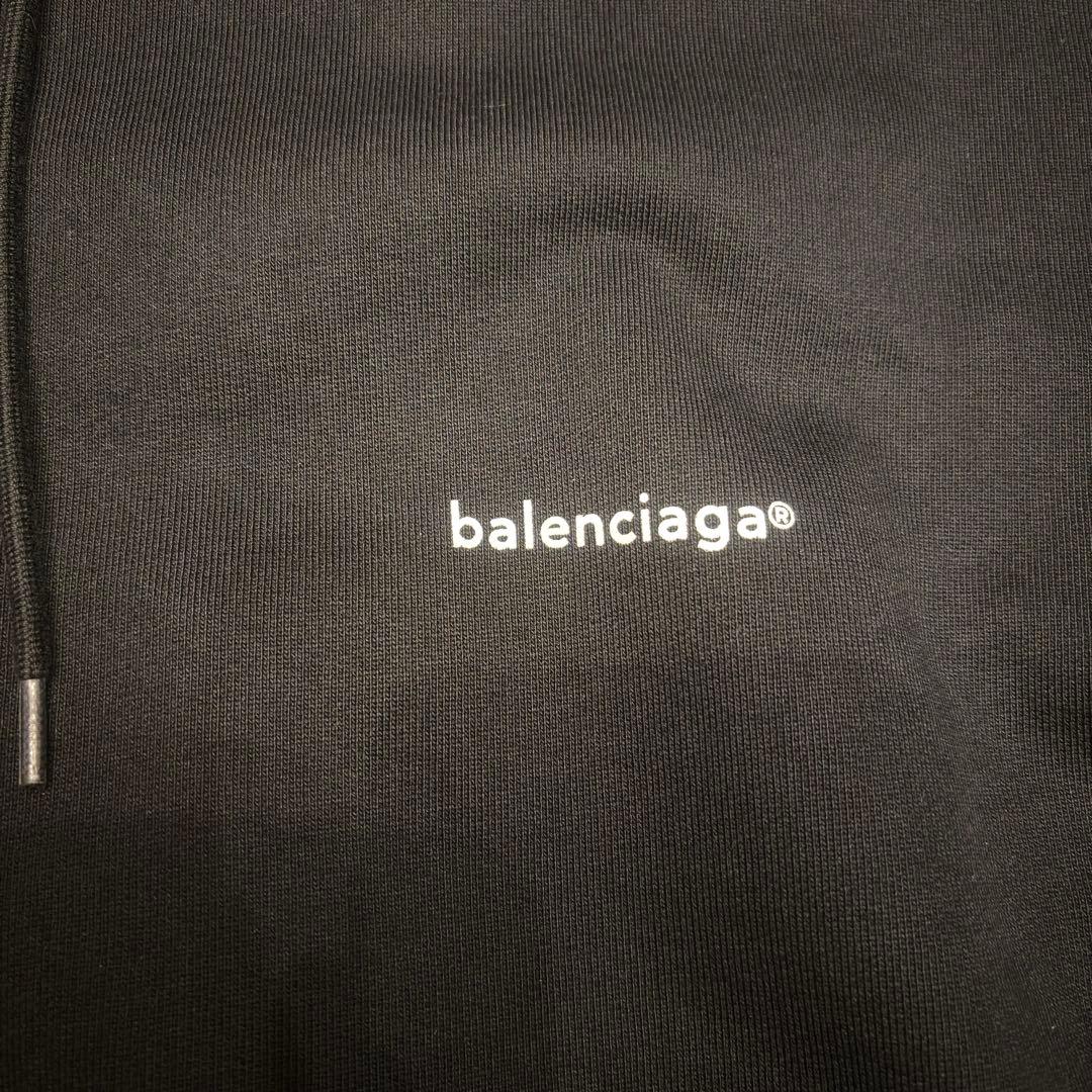 BALENCIAGA ミニロゴ ダブルジップ フーディ パーカー　Sサイズ