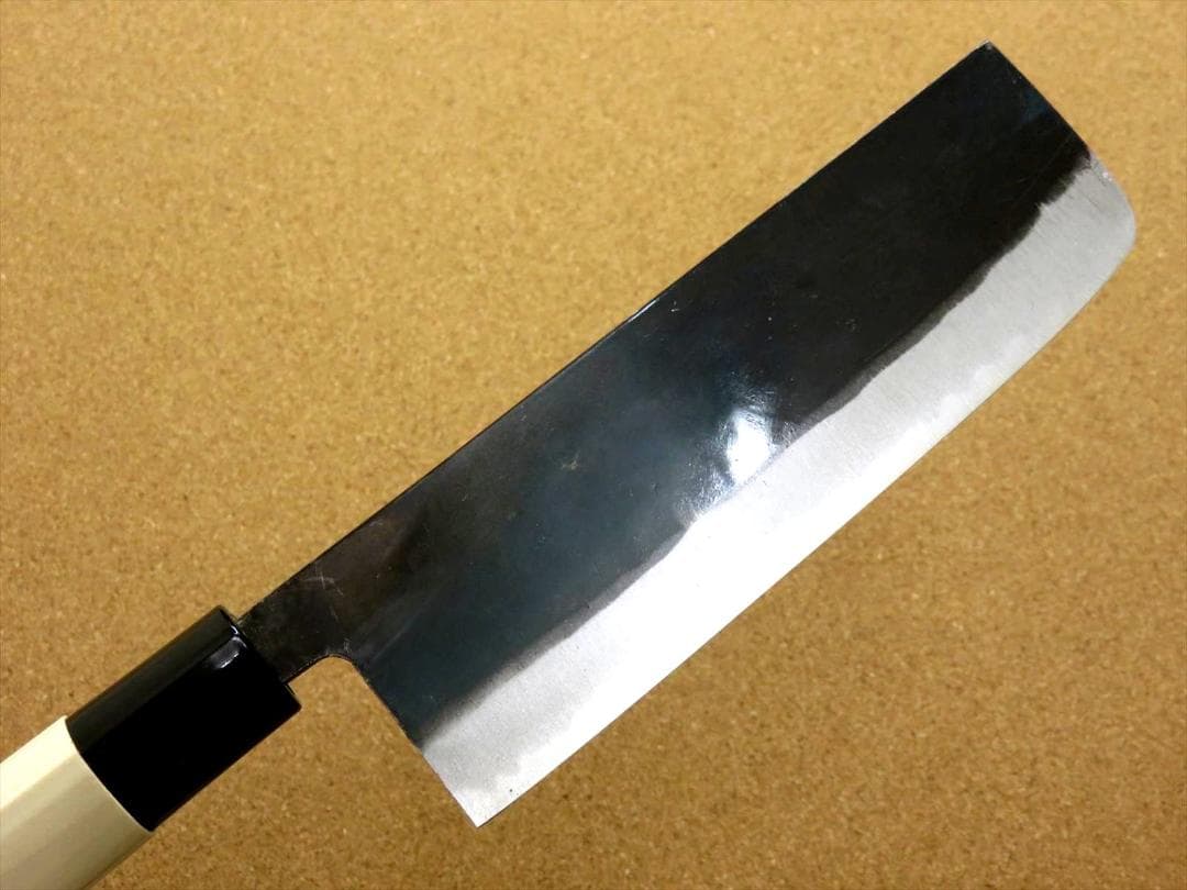 関の刃物 菜切包丁 165mm 無印 白鋼 2号 三枚合 黒打 薄刃包丁 野菜切