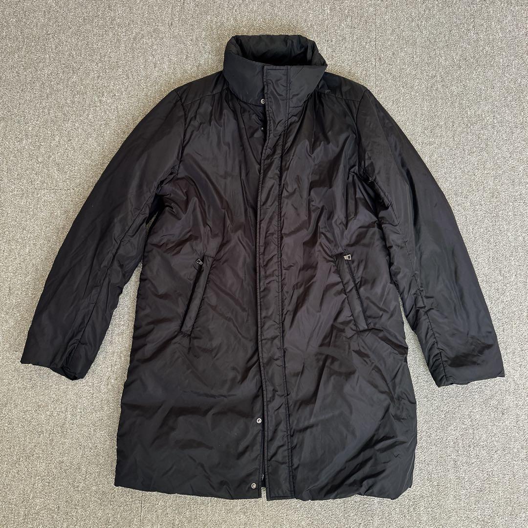 50 PRADA プラダ　ダウンコート　ステンカラーコート　黒