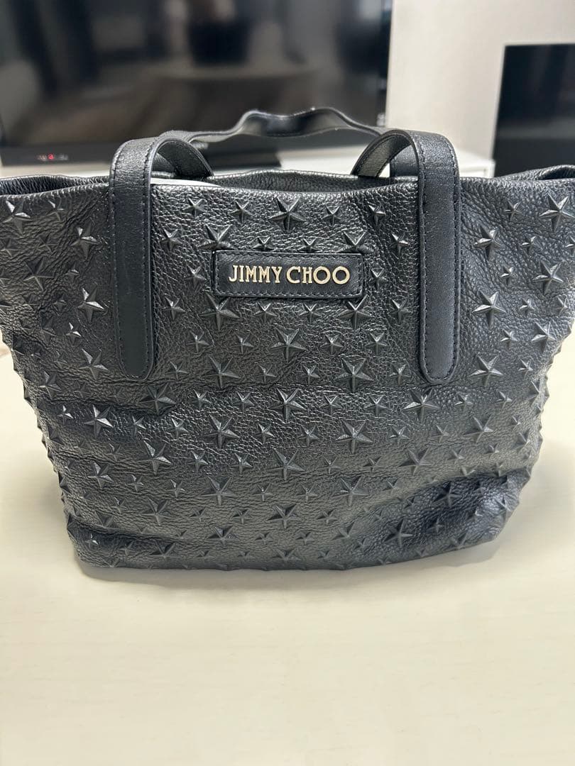 JIMMY CHOO 黒 レザートートバッグ